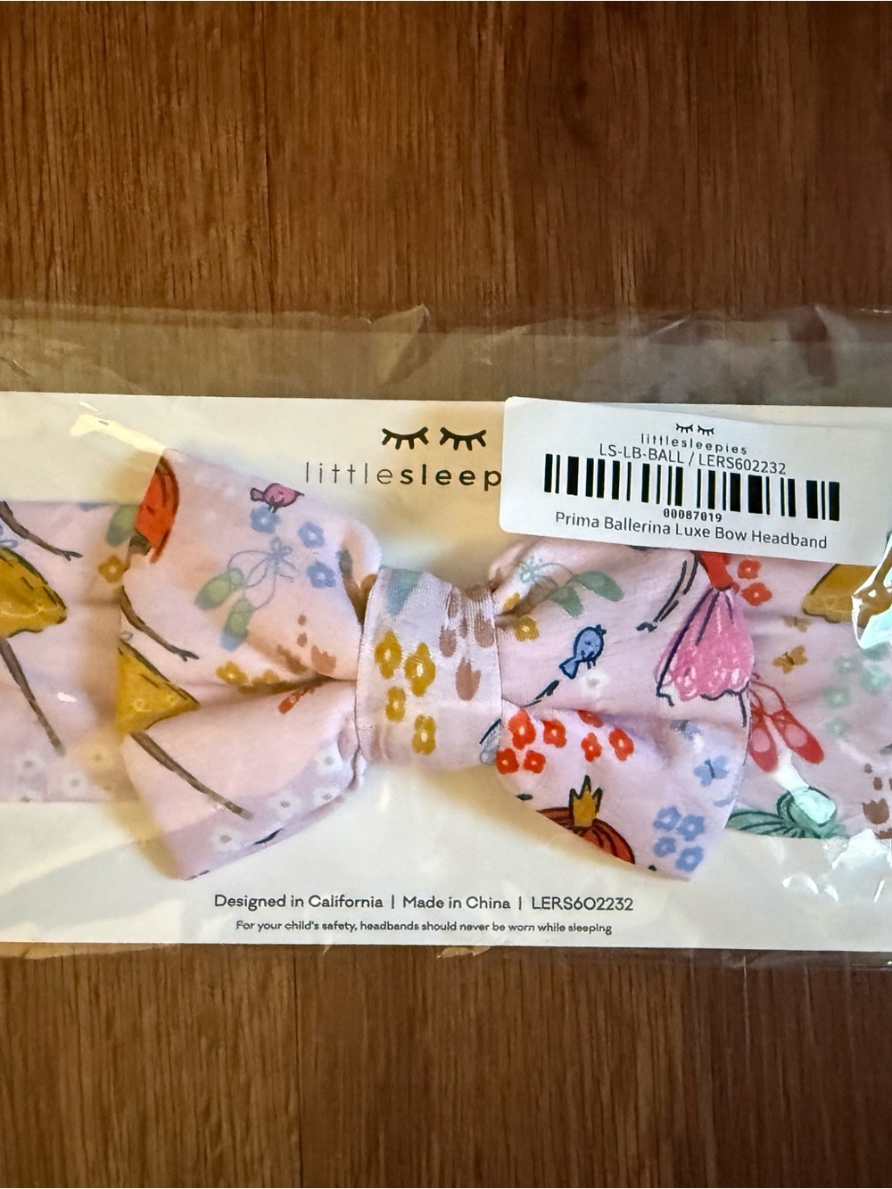 Little Sleepies Pink Floral Prima Ballerina Luxe Bow Headband